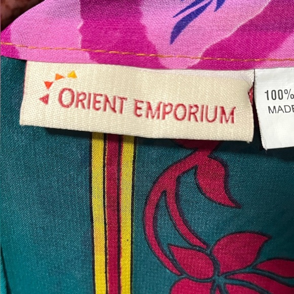 Orient Emporium Women’s Boho Floral Wrap Skirt - Pink & Teal - Size Medium - Picture 3 of 14